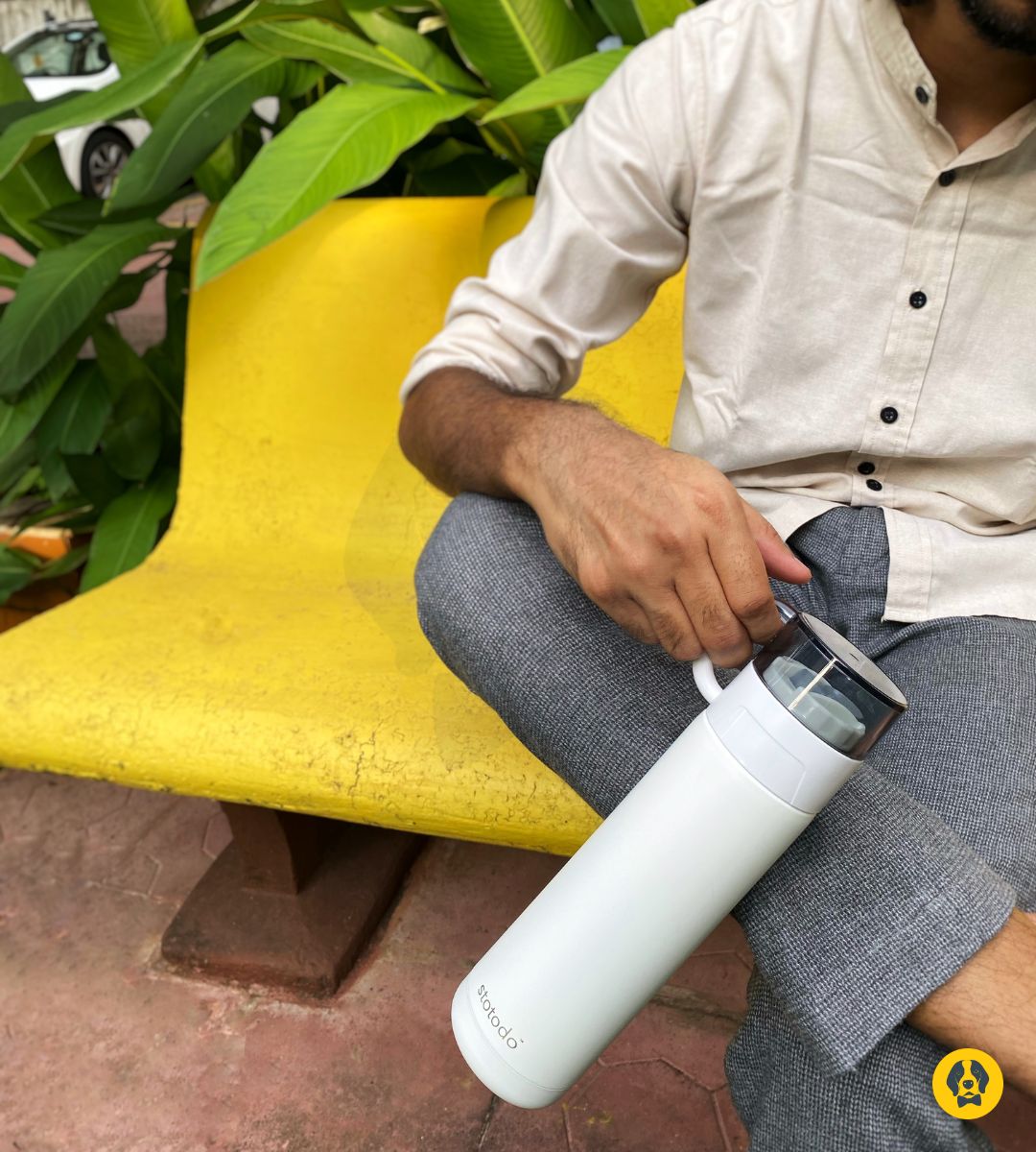 Stotodo Beacon Flask White 500 ml Bottle with Handle to Carry Easily