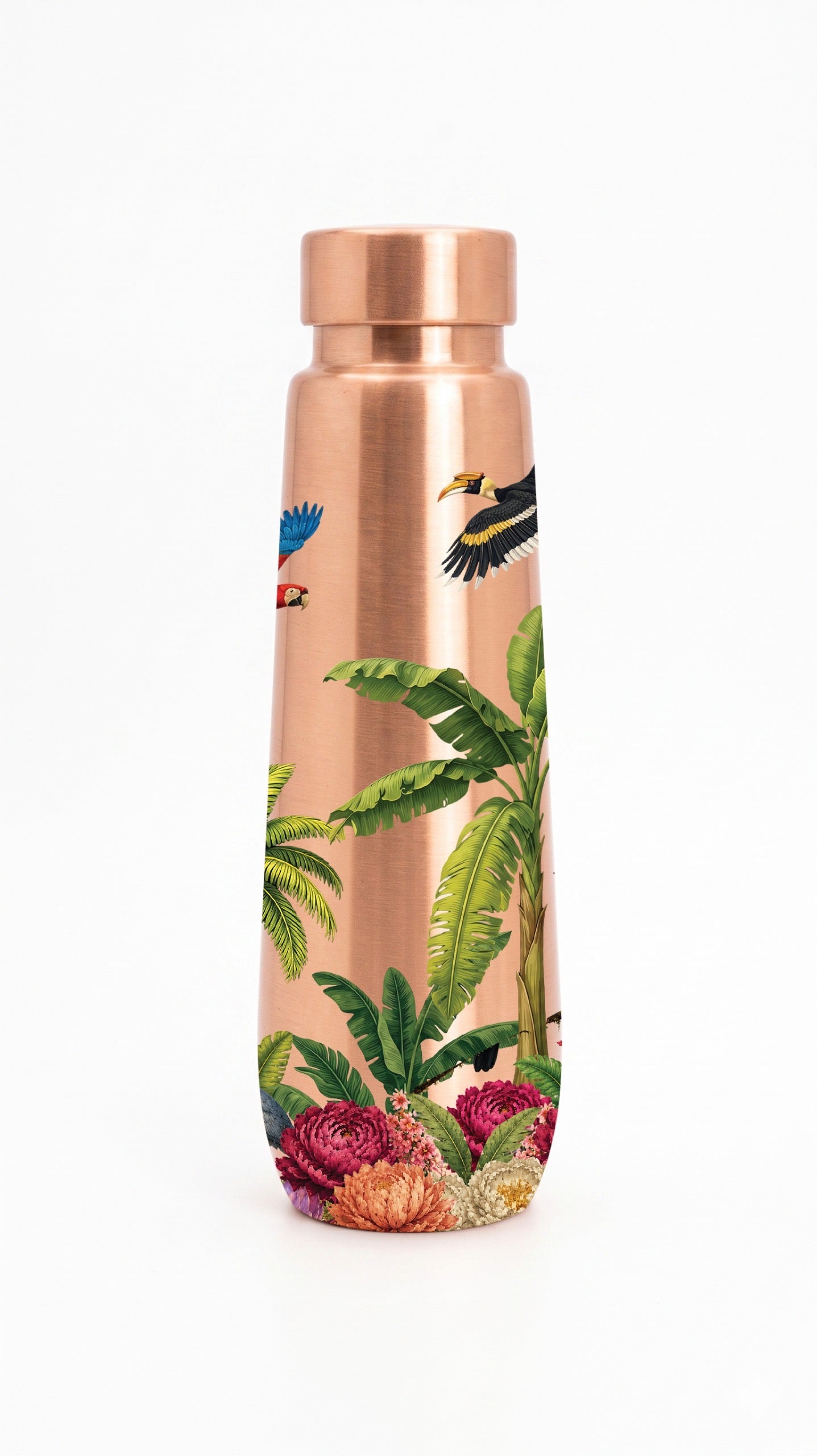 Tropico | Pure Copper Water Bottle with Jungle Print – 900ml
