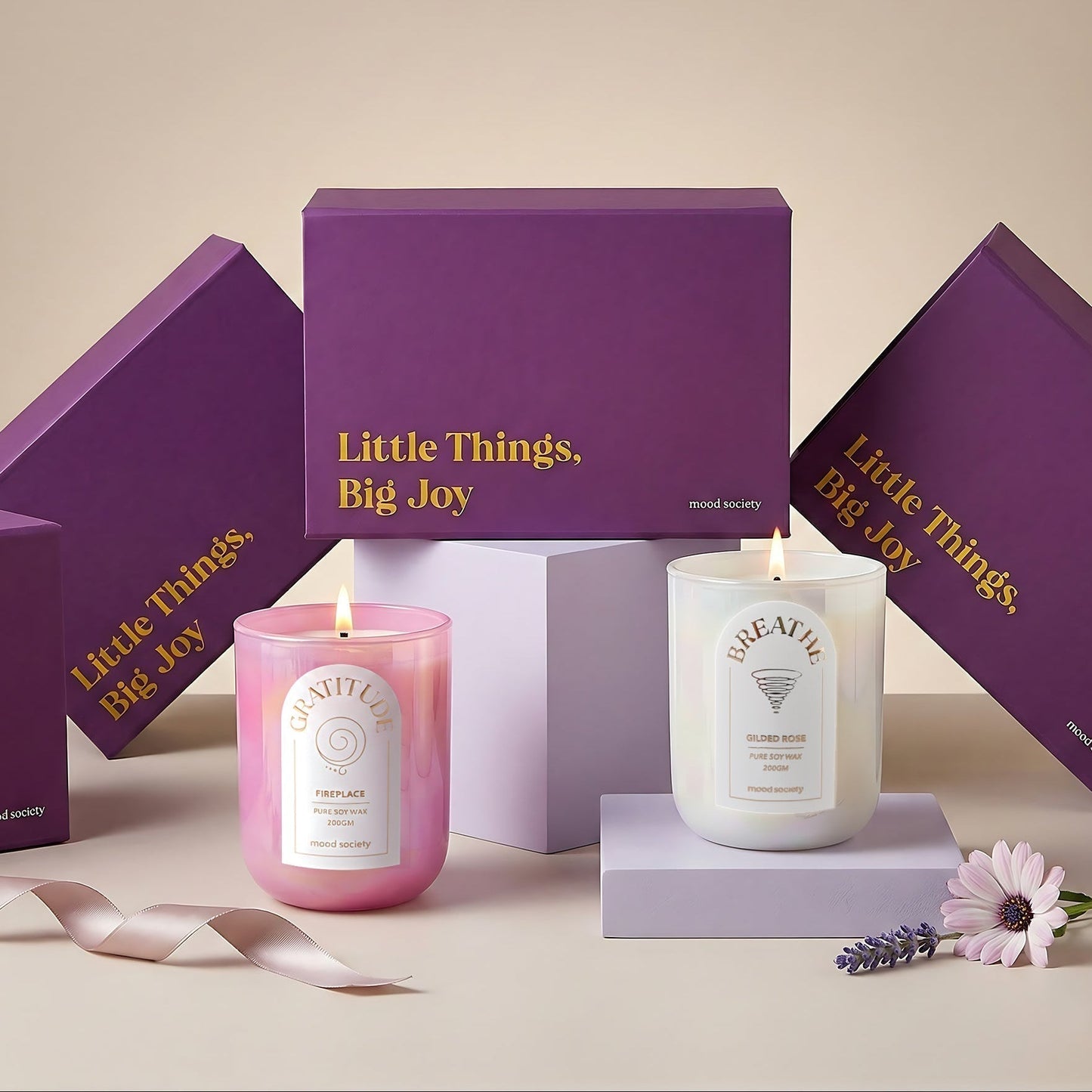 Gratitude & Breathe Scented Candle Gift Box