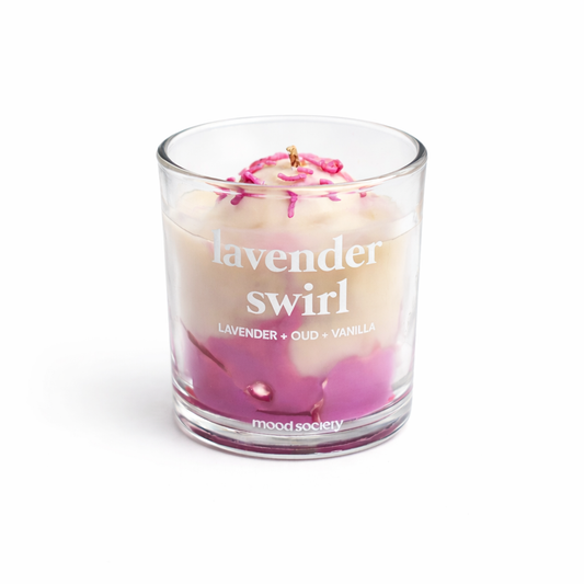 Lavender Swirl Candle