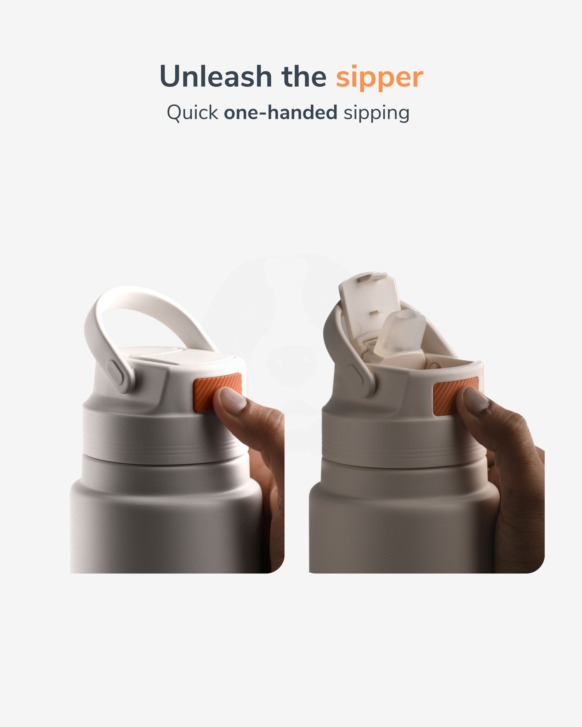 Stotodo Droid Sipper Flask - Cream 800 ml with Rotatable Handle One Handed Sipping