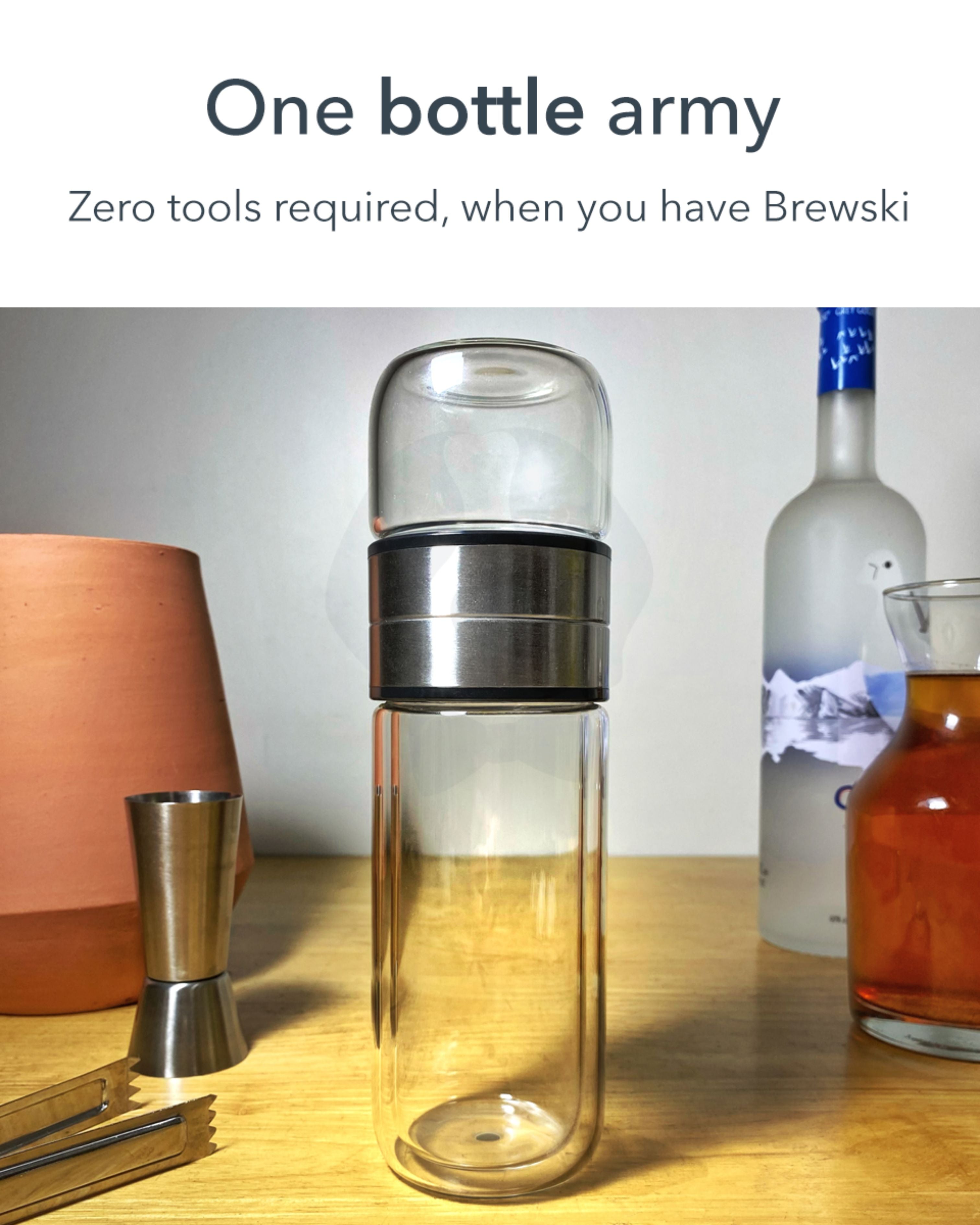 Brewski Shaker Infuser 300 ml Drink Mixer One For All Bottle