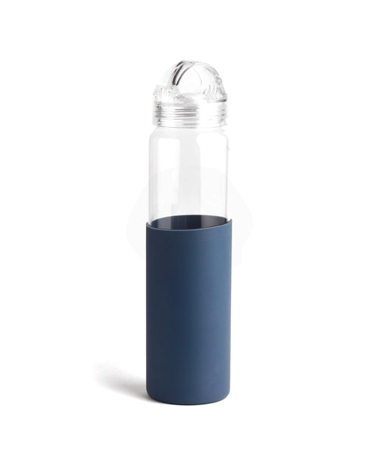 Stotodo Sili Glass Bottle with Sleeve Blue 700 ml