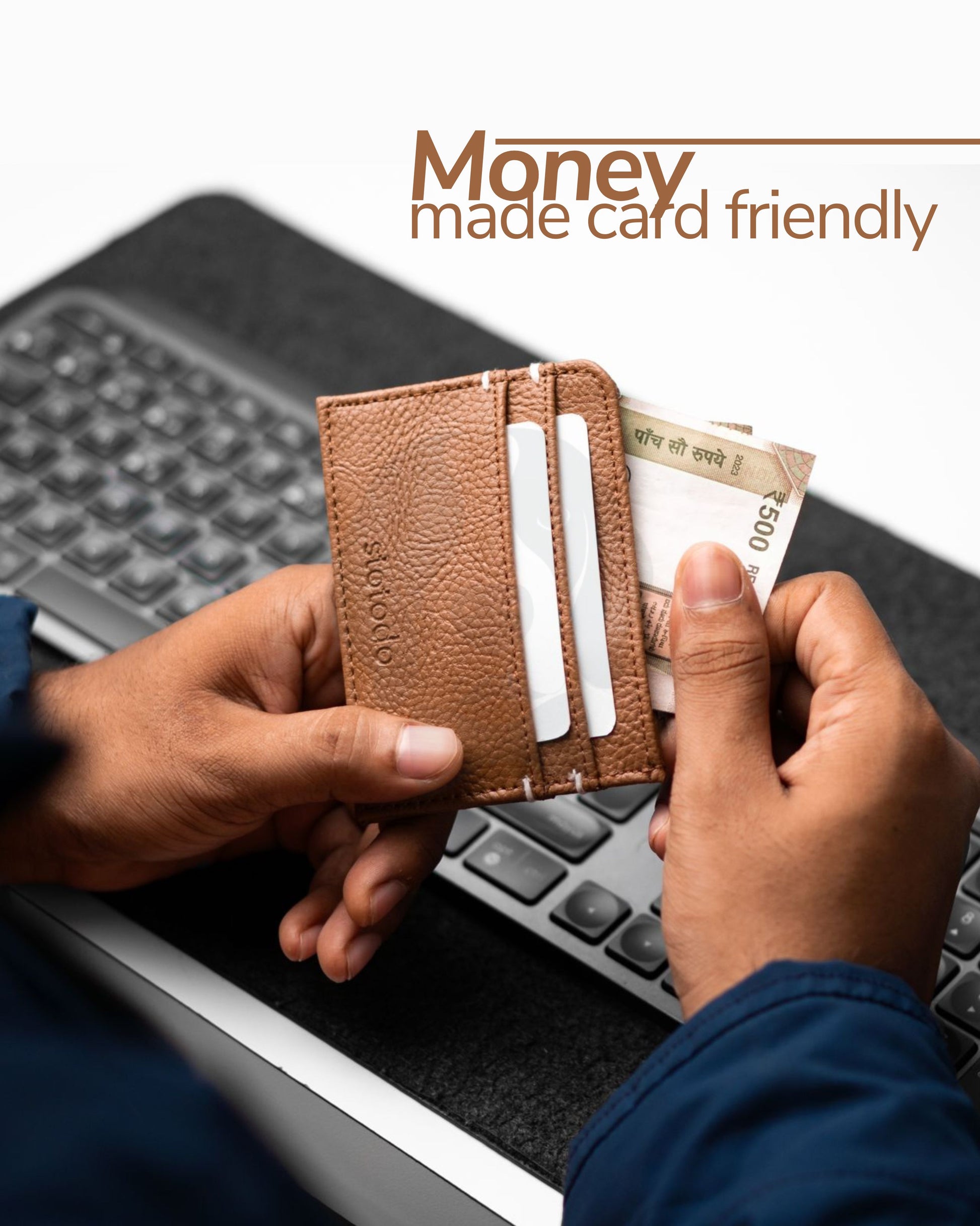 Pockit Cardholder Wallet & Keychain Money Made Card Friendly