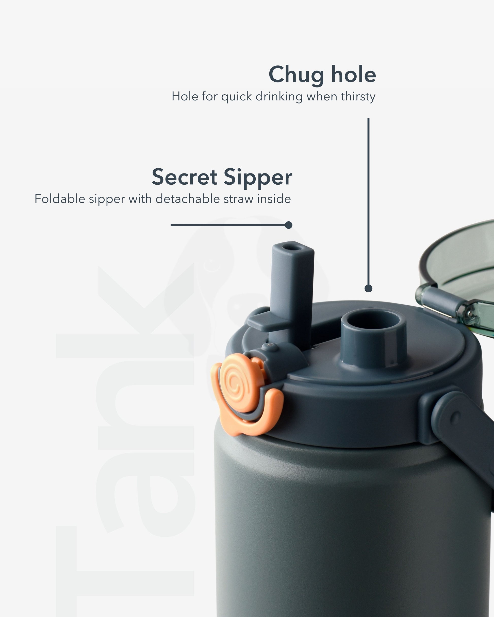 Stotodo Tank Dual Sipper Flask - Green 1.2L Bottle with Chug Hole and Secret Sipper