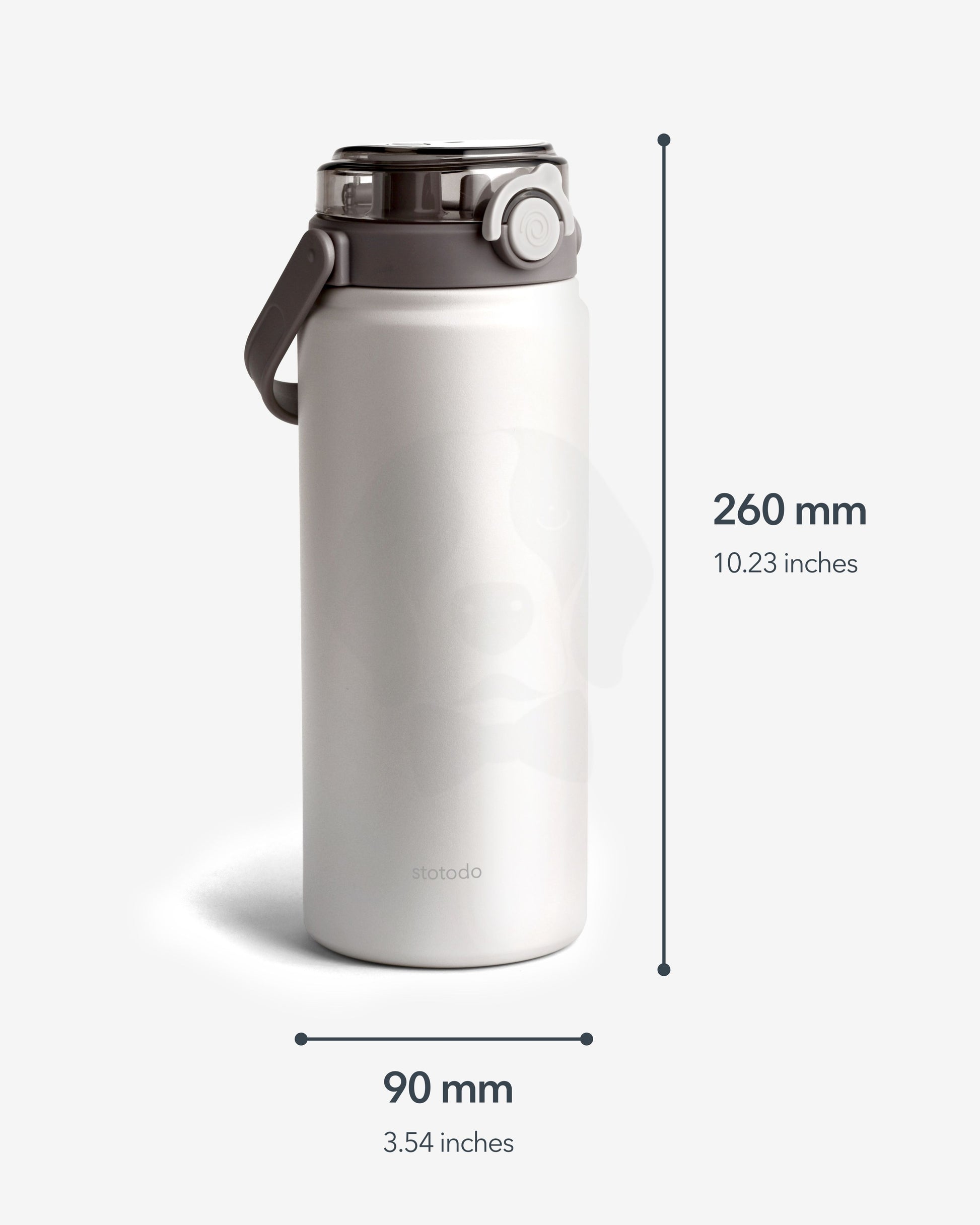 Stotodo Tank Dual Sipper Flask - White 1.2L Bottle Dimensions