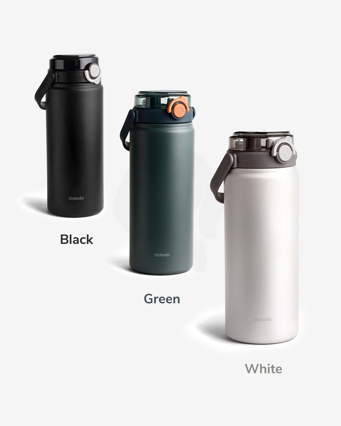 Stotodo Tank Dual Sipper Flask - Green/Black/White 1.2L Bottle