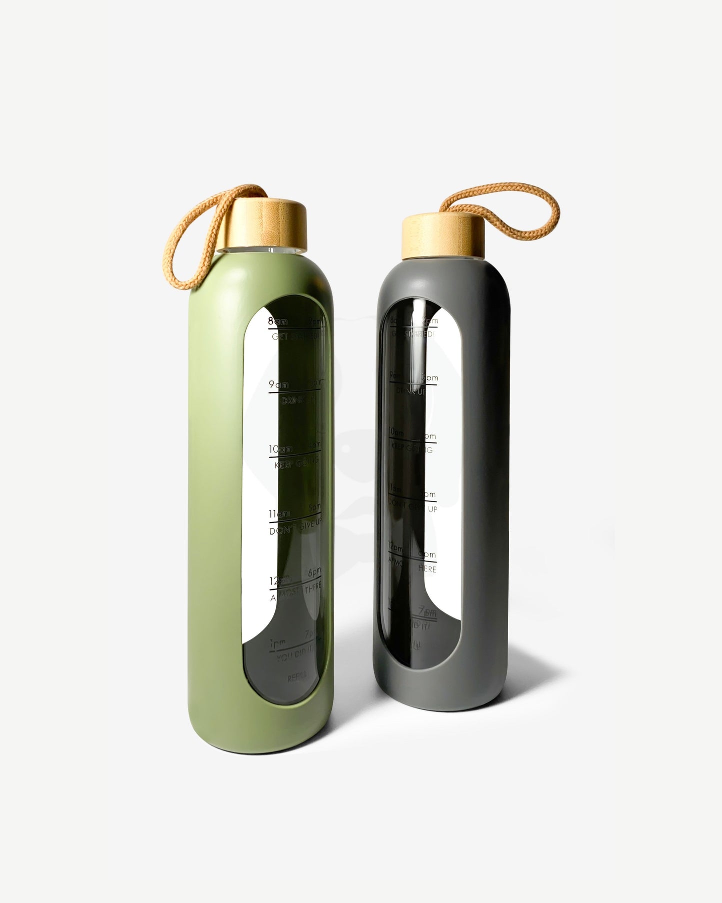 Stotodo Pillar Glass Bottle Green and Grey