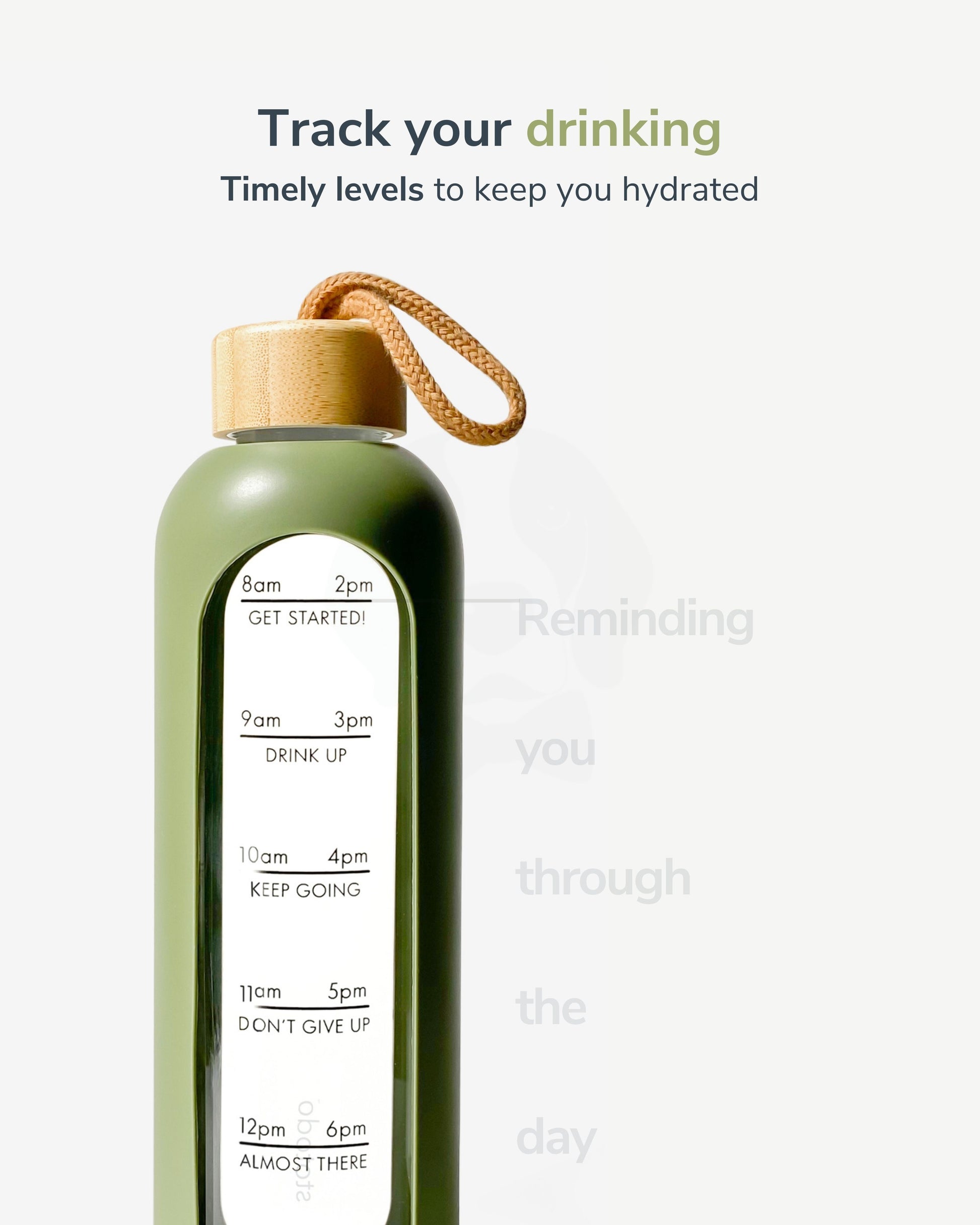 Stotodo Pillar Glass Bottle Feature to Track Your Drinking