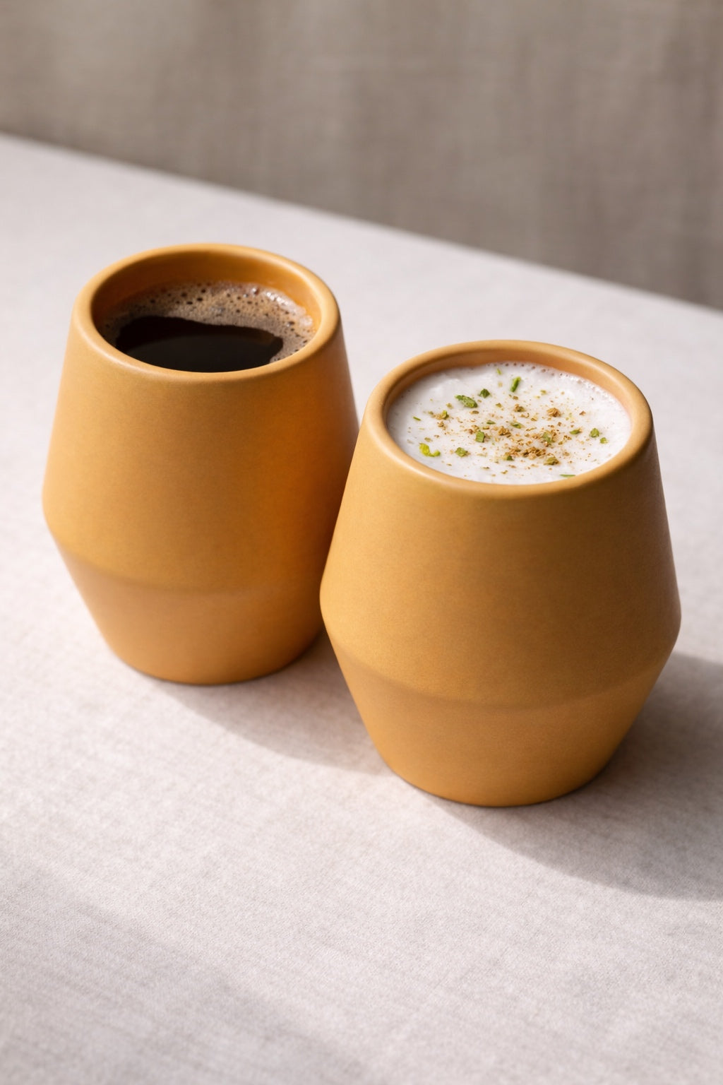 Ochre – Sculpted Coffee Cup (Set of 2)