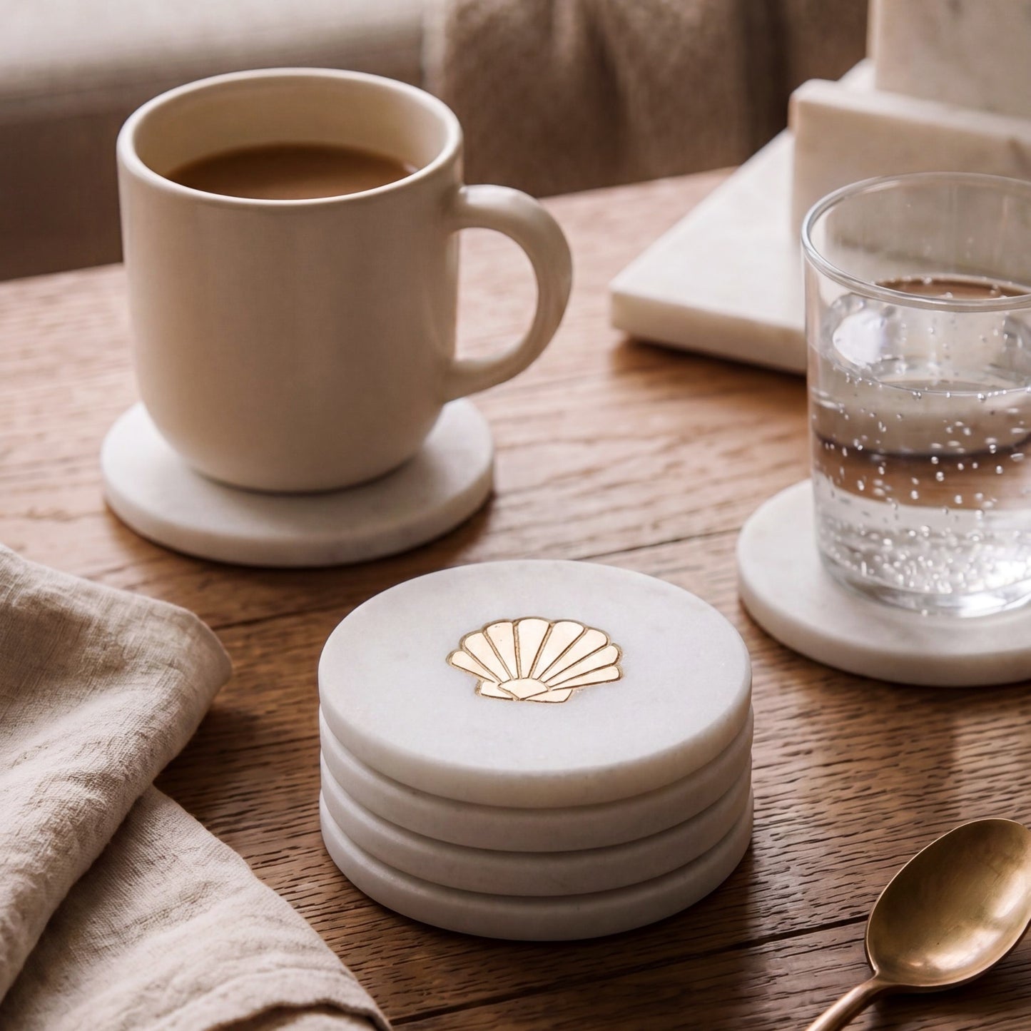 Oyster coasters (set of 4)