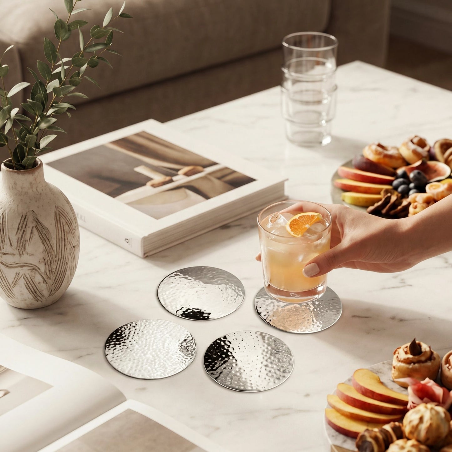 Pearl coasters x 4