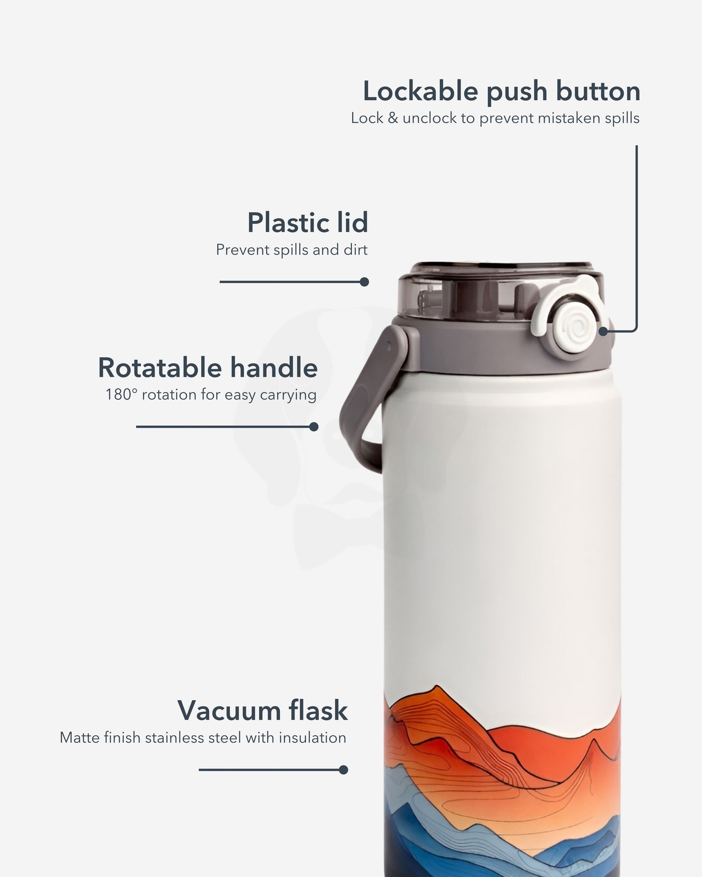 Tank Dunes Edition 1.2L flask – chug hole and sipper straw for hot and cold beverages