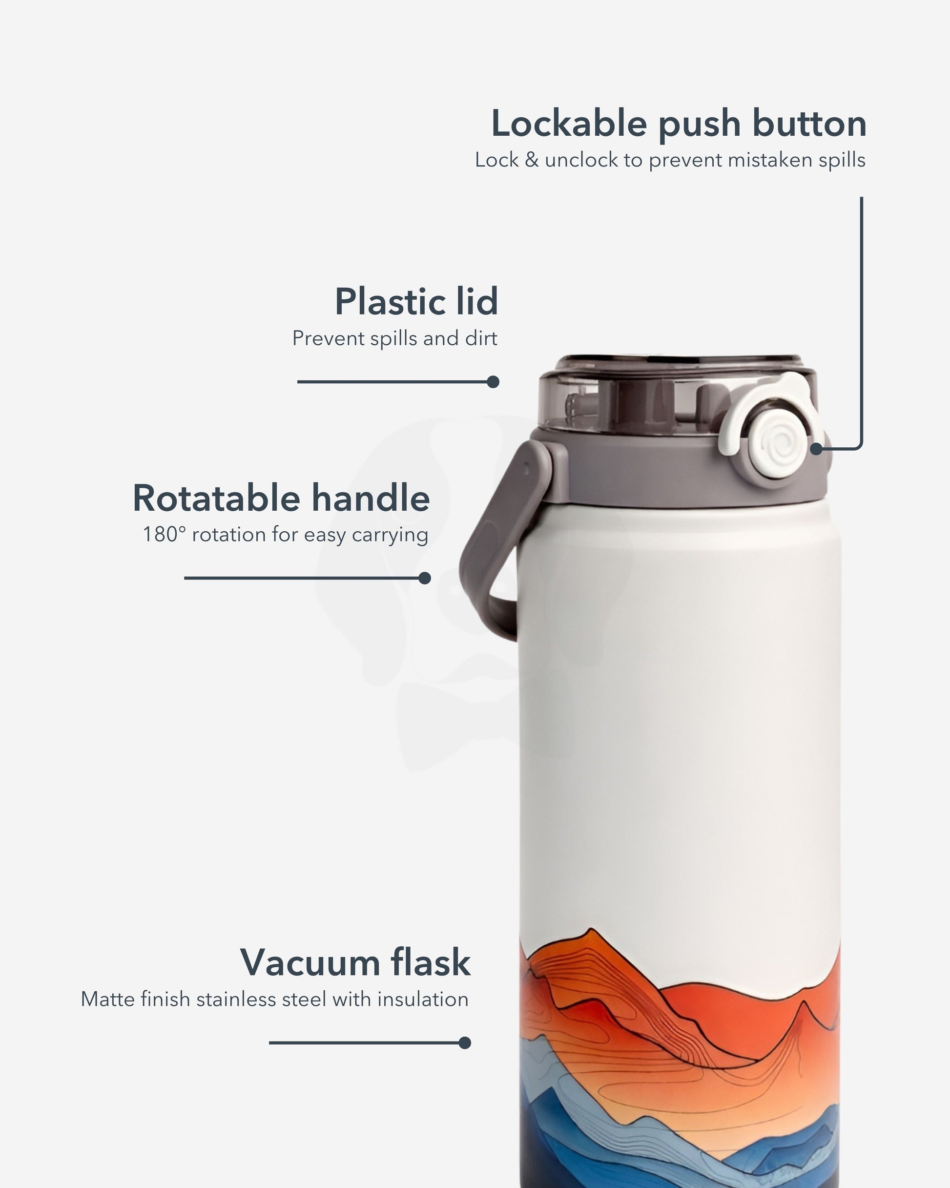 Tank Dunes Edition 1.2L flask – chug hole and sipper straw for hot and cold beverages