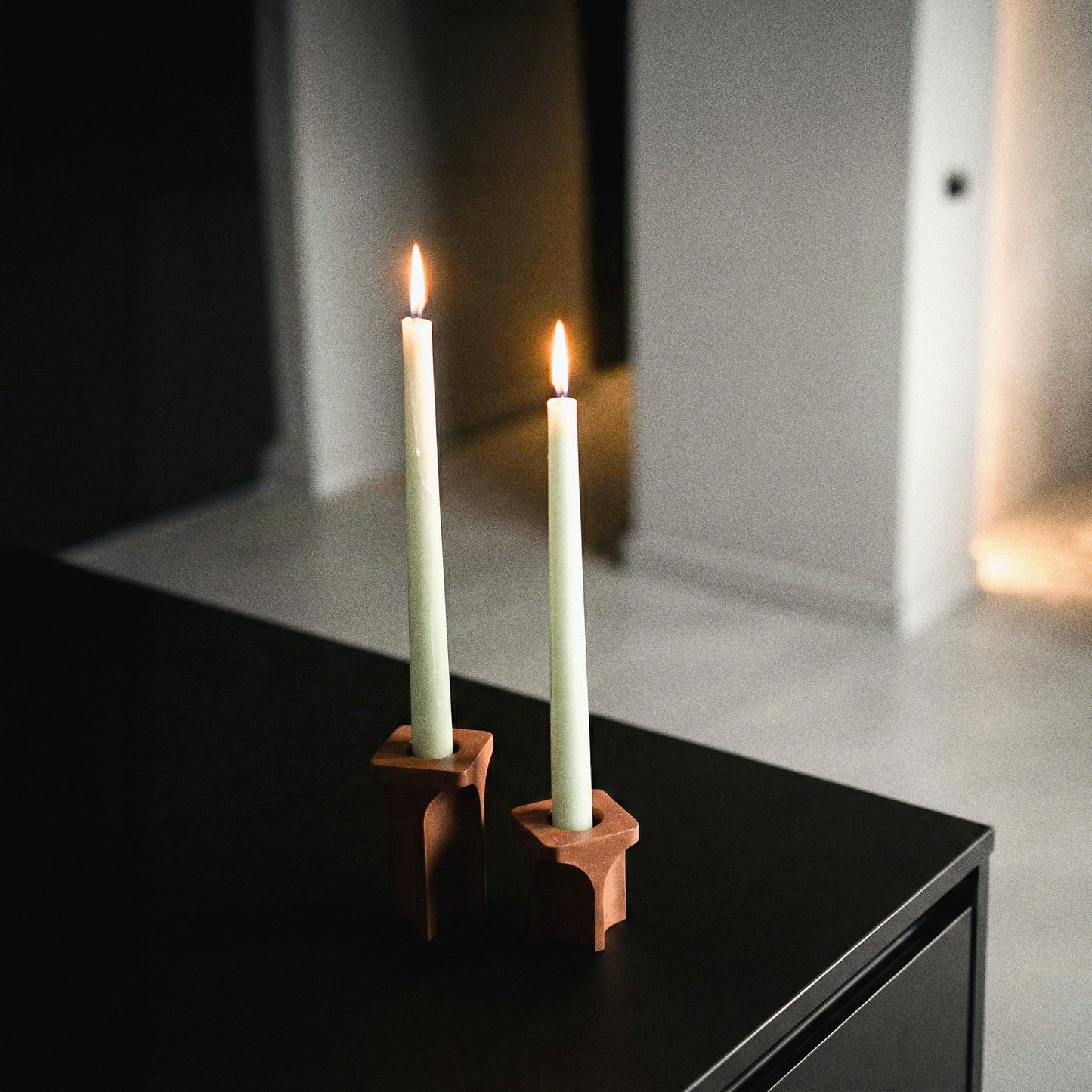 Kiva Candle Holder – Jesmonite Taper Stand, Set of 2