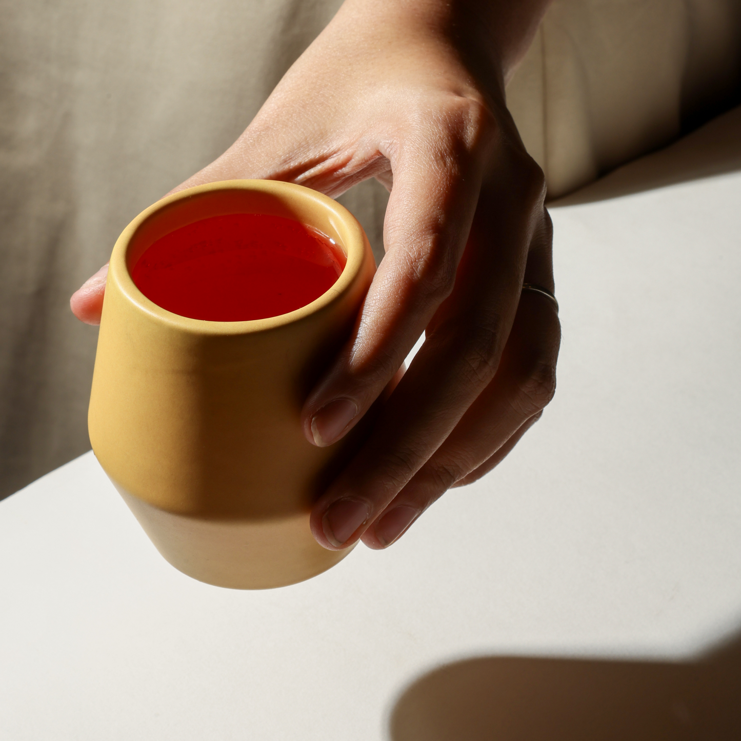 Ochre – Sculpted Coffee Cup (Set of 2)