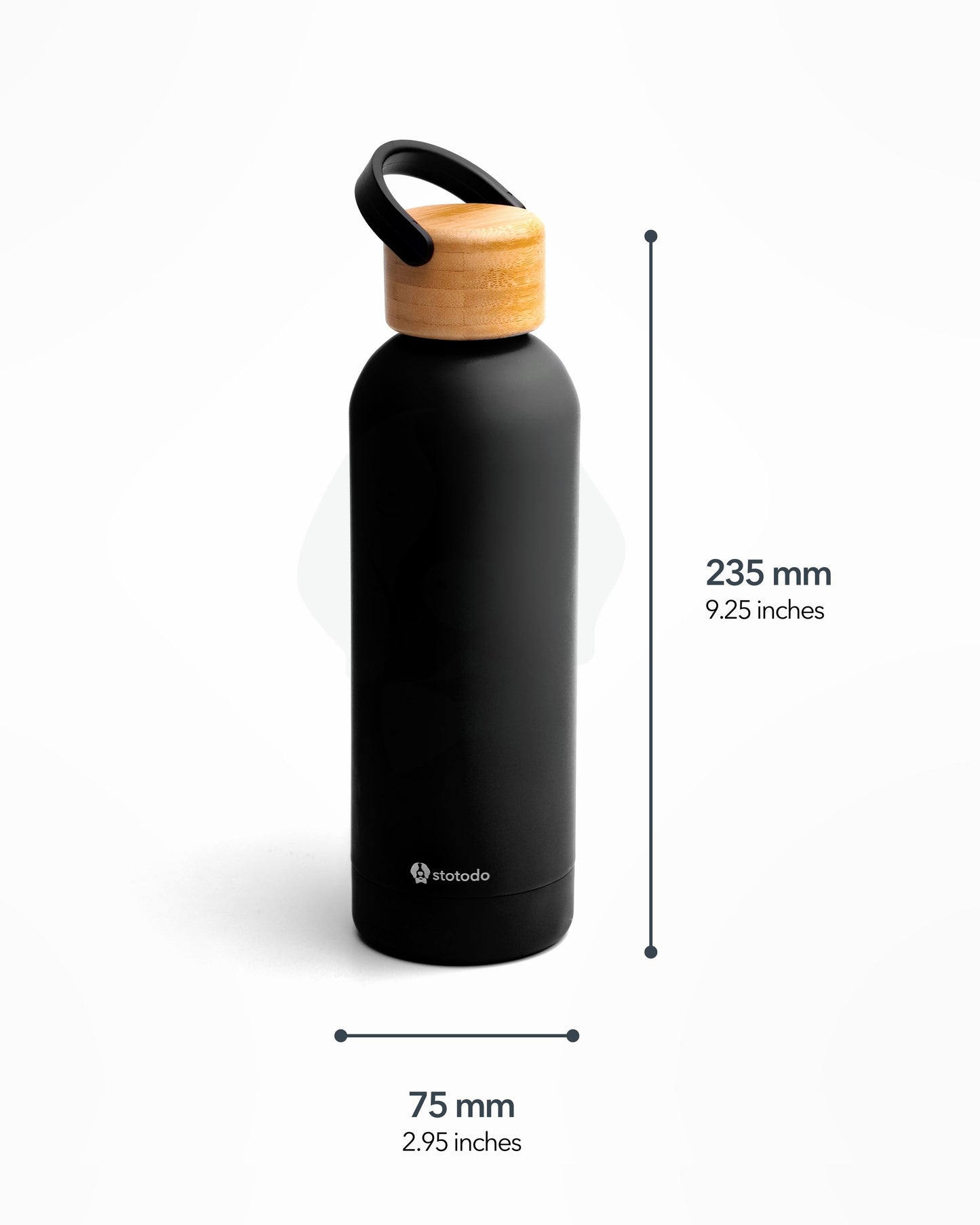 Stotodo Carbon Premium Flask Compact Drinkware Insulation - Carbon Black 500 ml Dimensions Height Width