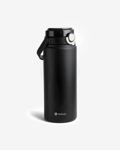 Black sipper flask bottle stainless steel