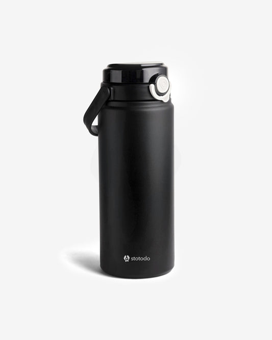 Black sipper flask bottle stainless steel