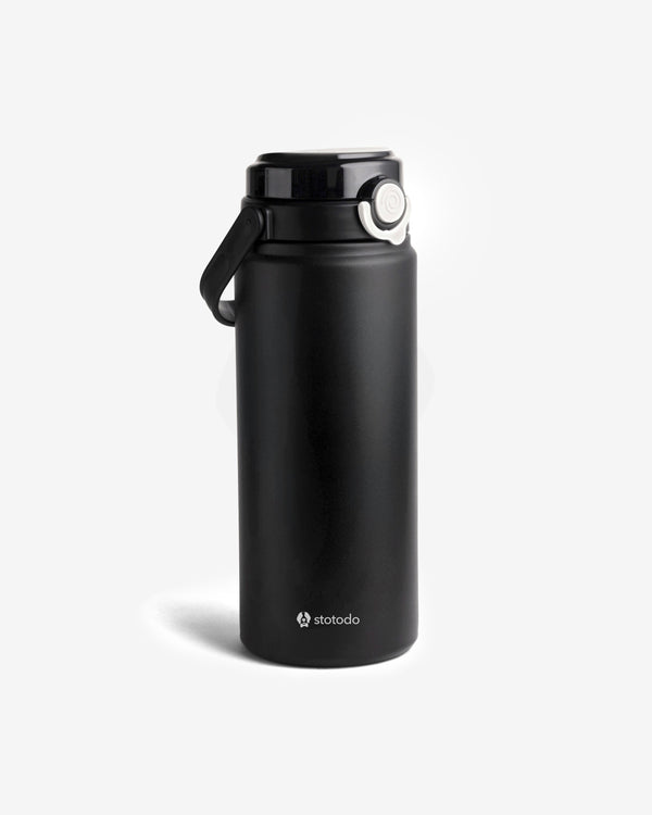 Black sipper flask bottle stainless steel