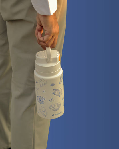 Droid Summer Shell 800ml flask – capacity and dimension view of insulated sipper bottle