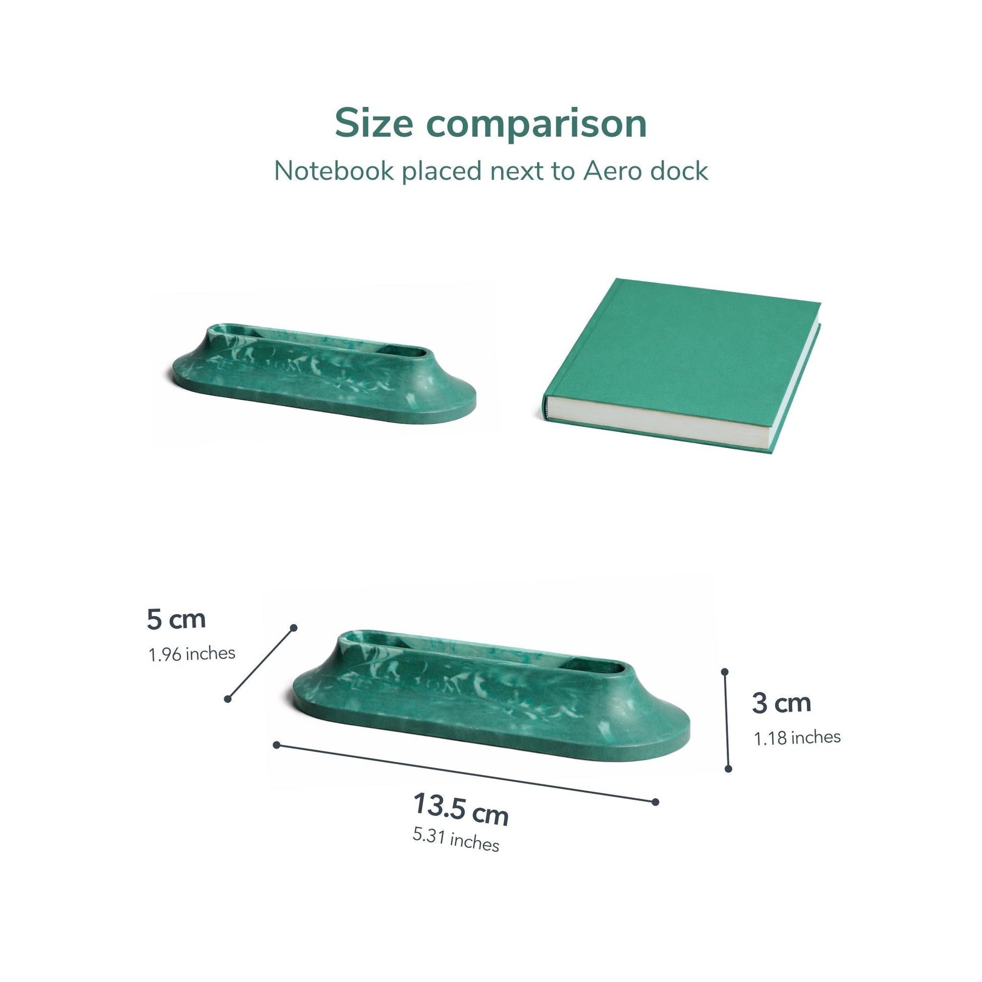 Close-up of the Aero Task Dock task card slot – 225 GSM paper cards included with the Jesmonite dock
