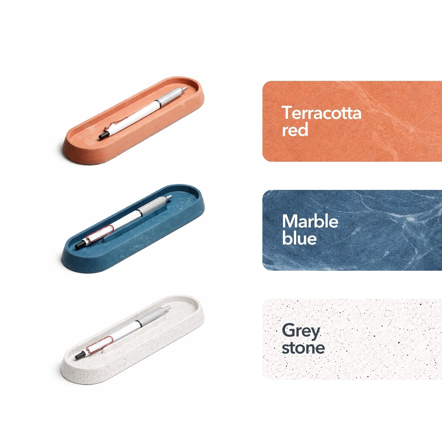 Linea Pen Tray – Jesmonite Desk Pen & Stationery Organiser