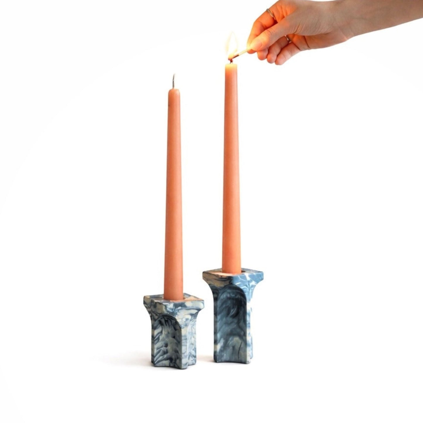 Kiva Candle Holder – Jesmonite Taper Stand, Set of 2