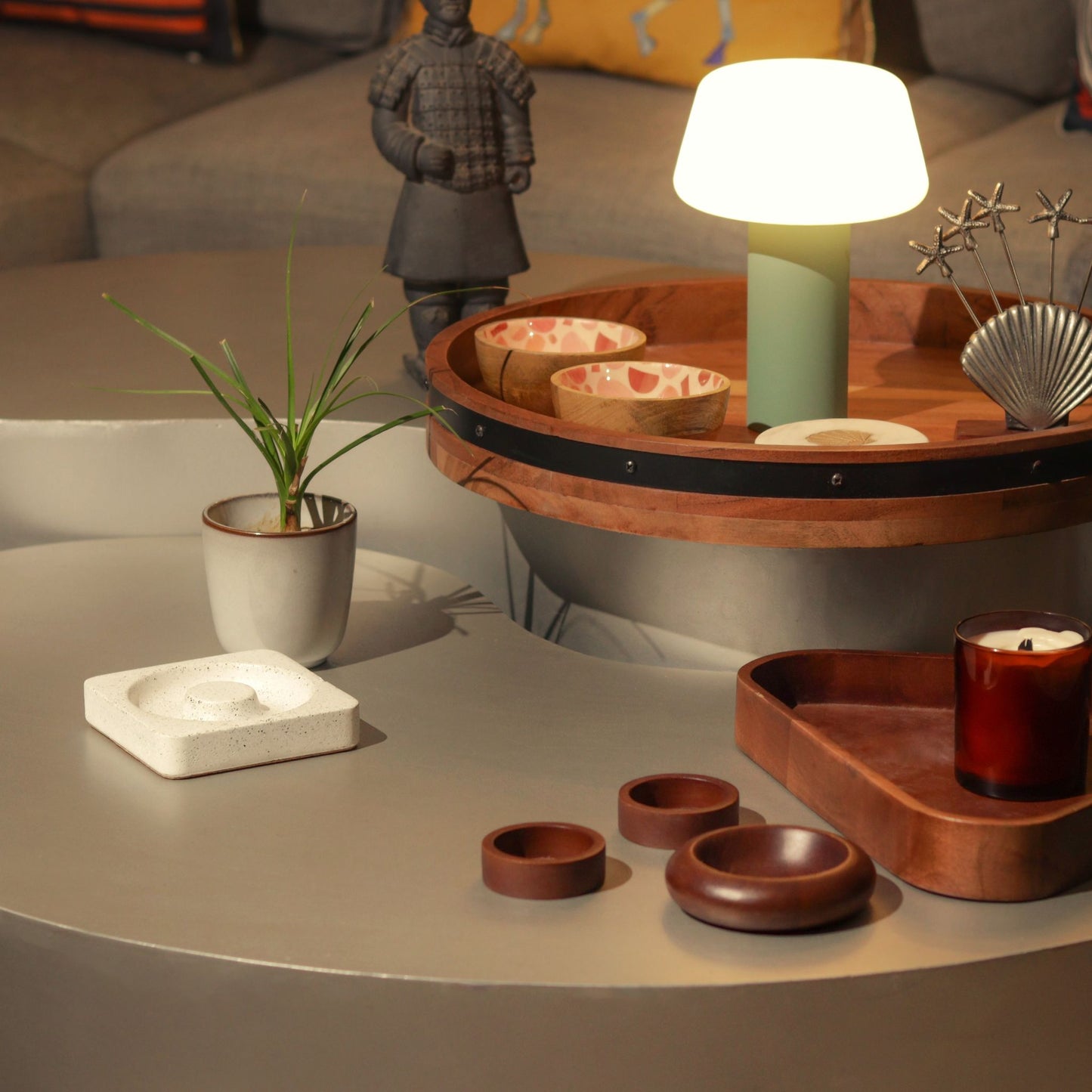Ash Orbit – Jesmonite Catchall Dish & Desk Tray