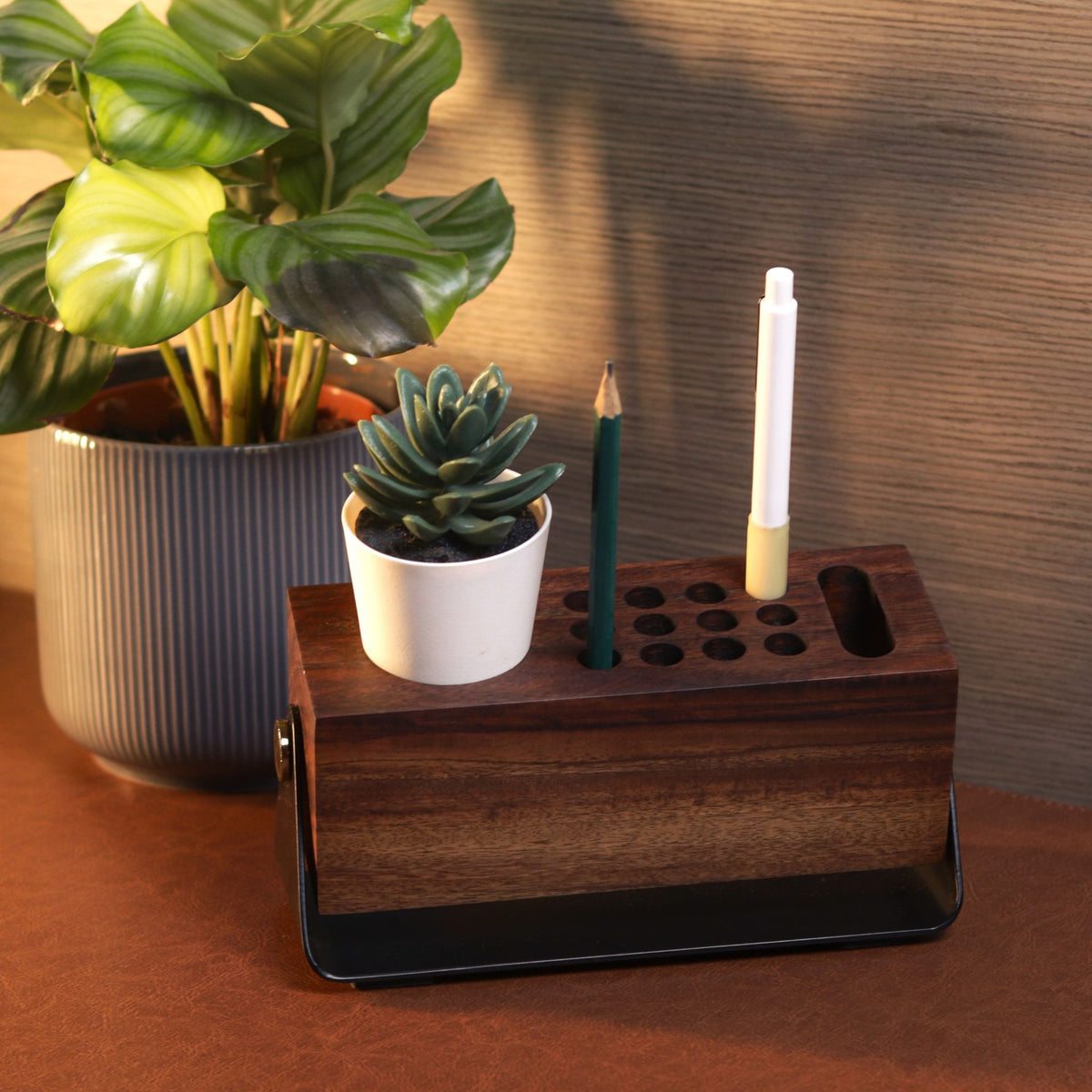 GRID Solid Wood Pen Holder