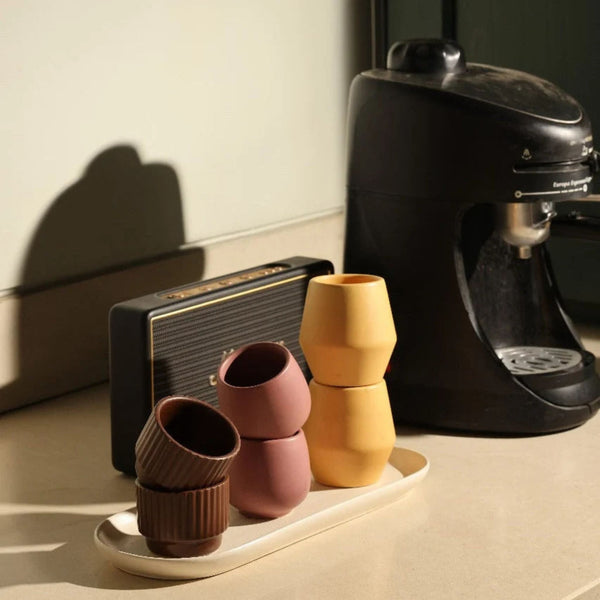 Ochre – Sculpted Coffee Cup (Set of 2)