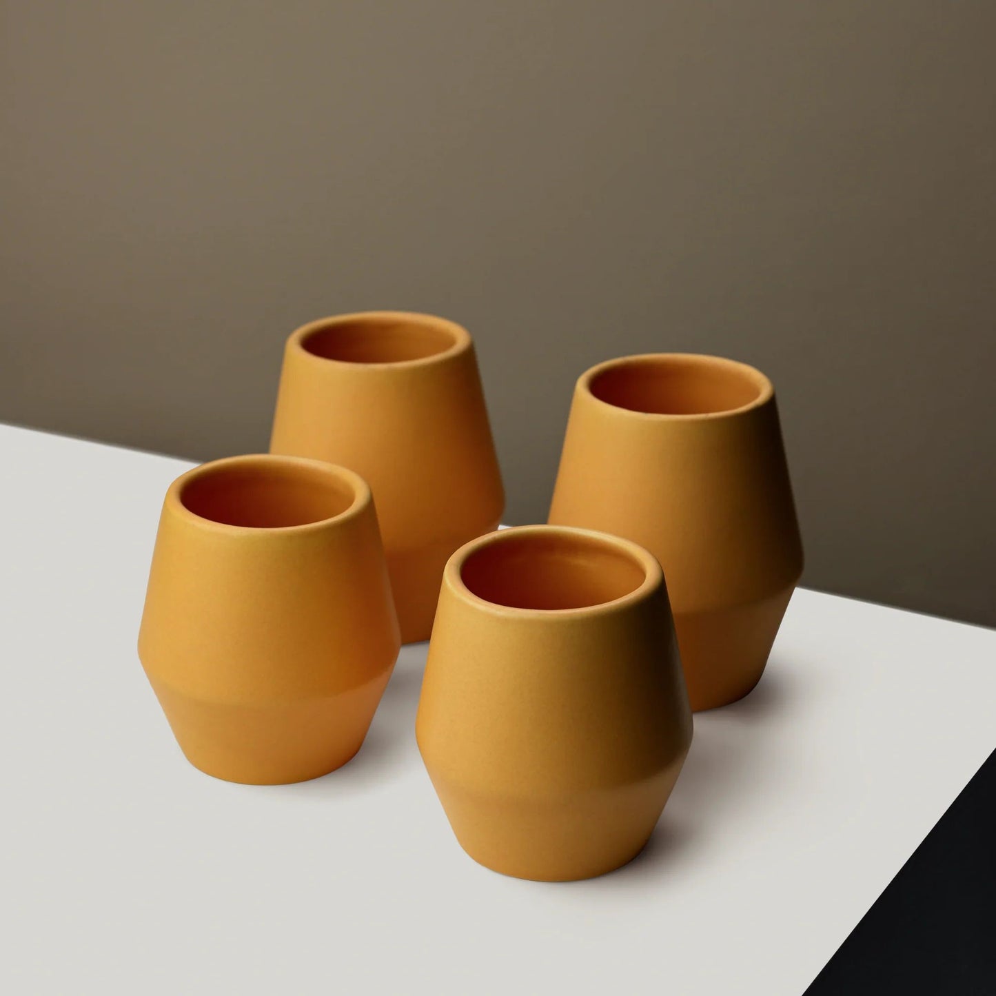 Ochre – Sculpted Coffee Cup (Set of 2)