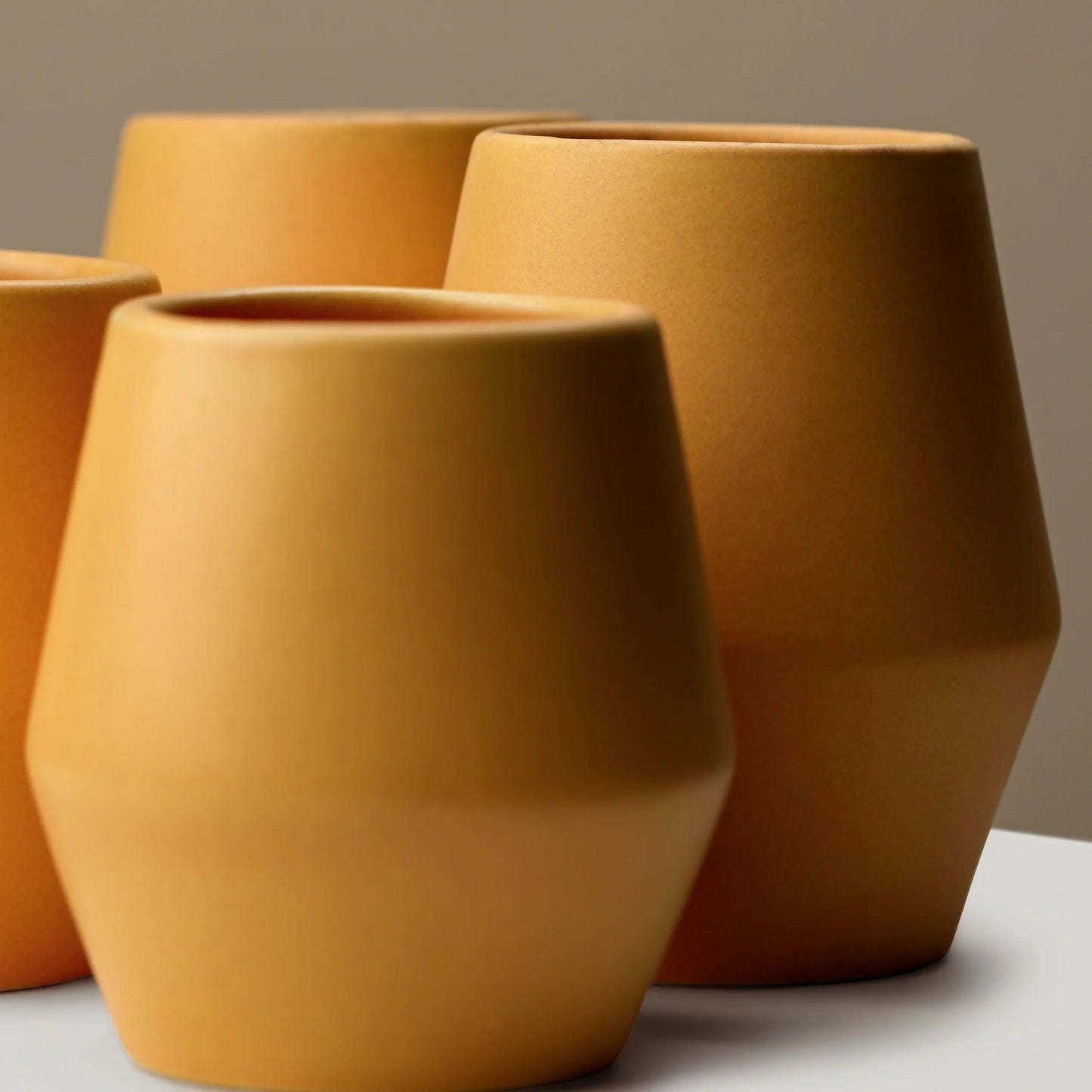 Ochre – Sculpted Coffee Cup (Set of 2)