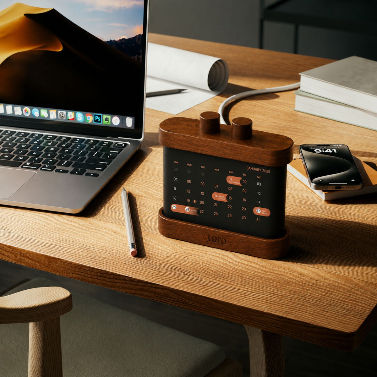 LUNA 2026 Rotating Desk Calendar