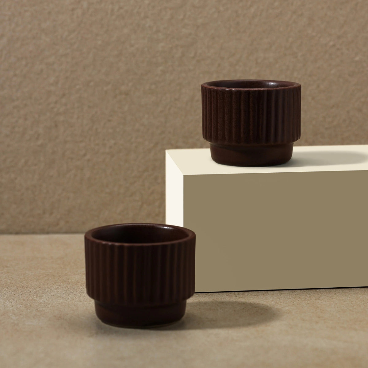 Cacao - Handcrafted Ceramic Cup (Set of 2)