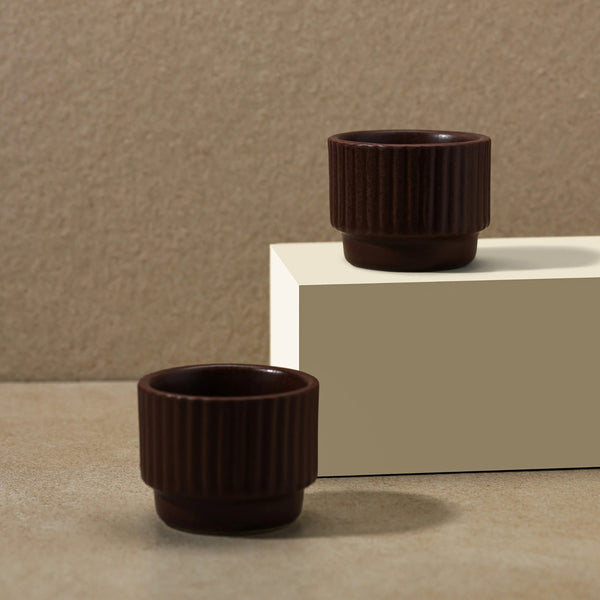 Cacao - Handcrafted Ceramic Cup (Set of 2)